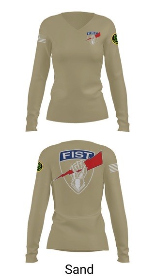 Womens Long Sleeve Vneck Shirt, 2nd cavalry regiment, Army, Teamtime, Team time, sublimation, custom sports apparel, team uniforms, spirit wear, spiritwear, sports uniforms, custom shirts, team store, custom team store, fundraiser sports, apparel fundraiser