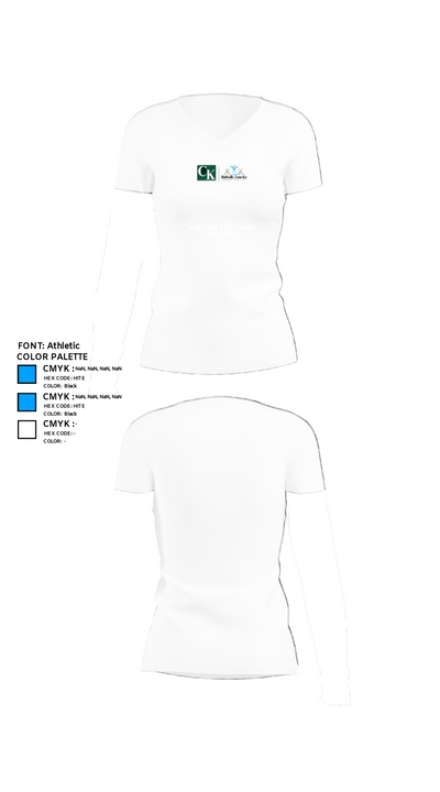 Cross Keys High School Volleyball 37059987 Women's Short Sleeve V-neck Shirt - 18