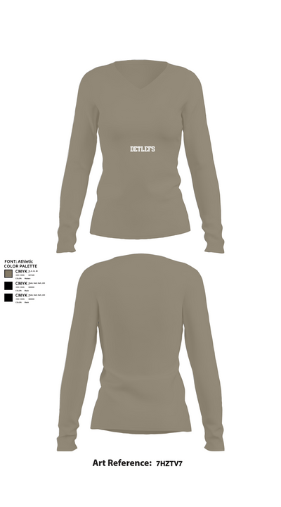 Detlefs 21734741 Women's Long Sleeve V-neck Shirt - 59