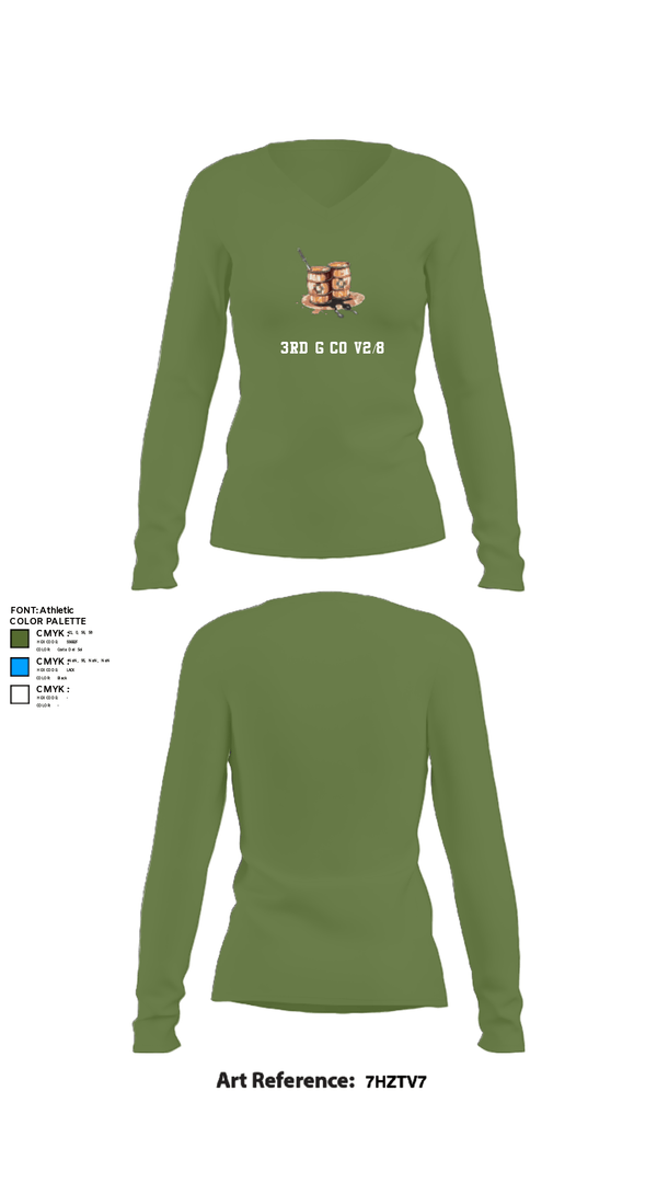 Womens Long Sleeve Vneck Shirt, 3rd G Co v2/8, Marines, Teamtime, Team time, sublimation, custom sports apparel, team uniforms, spirit wear, spiritwear, sports uniforms, custom shirts, team store, custom team store, fundraiser sports, apparel fundraiser