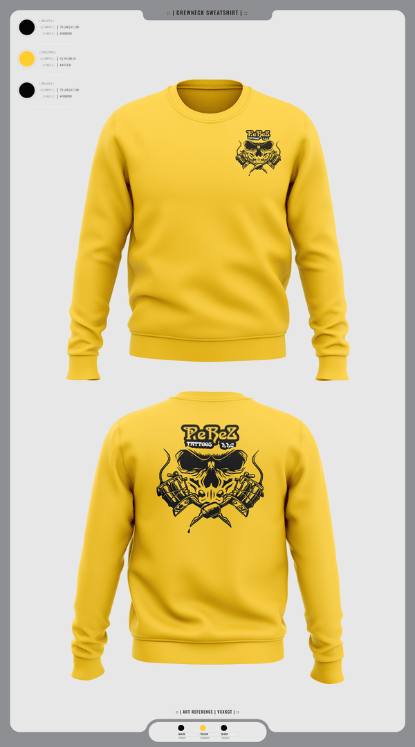 Crew Neck Sweatshirt, PeReZ Tattoos, , Teamtime, Team time, sublimation, custom sports apparel, team uniforms, spirit wear, spiritwear, sports uniforms, custom shirts, team store, custom team store, fundraiser sports, apparel fundraiser