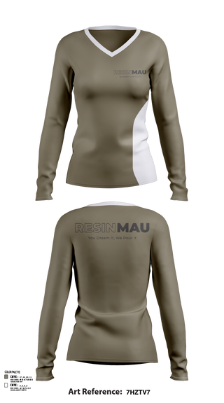 Womens Long Sleeve Vneck Shirt, Resin Mau, , Teamtime, Team time, sublimation, custom sports apparel, team uniforms, spirit wear, spiritwear, sports uniforms, custom shirts, team store, custom team store, fundraiser sports, apparel fundraiser