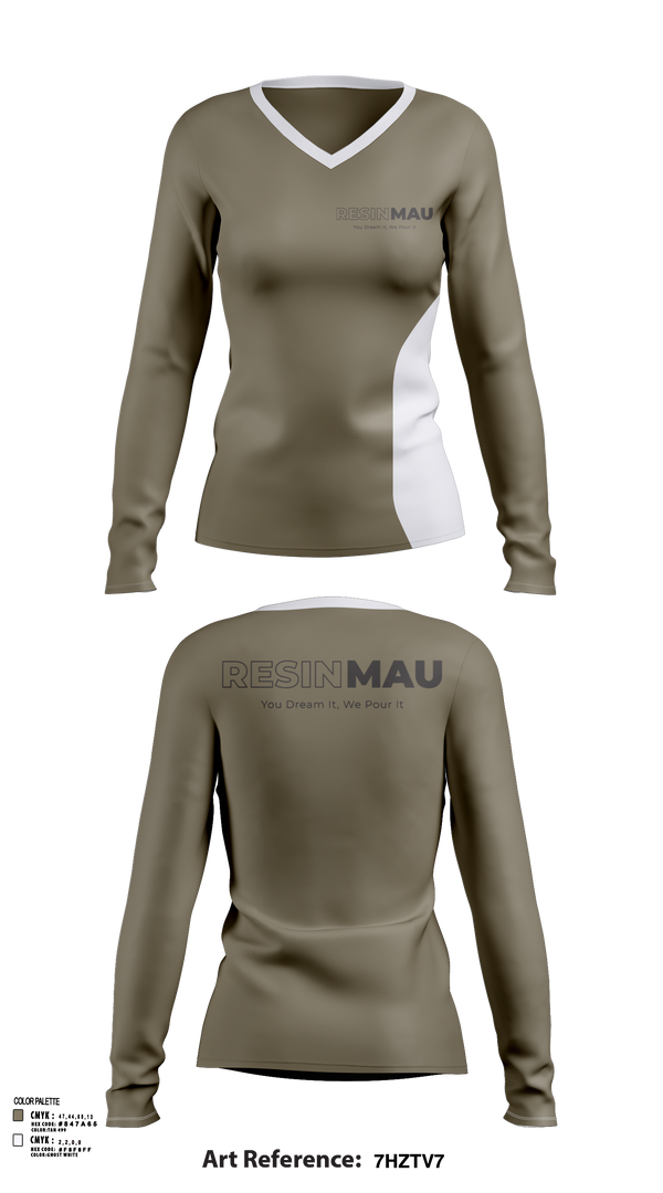 Womens Long Sleeve Vneck Shirt, Resin Mau, , Teamtime, Team time, sublimation, custom sports apparel, team uniforms, spirit wear, spiritwear, sports uniforms, custom shirts, team store, custom team store, fundraiser sports, apparel fundraiser