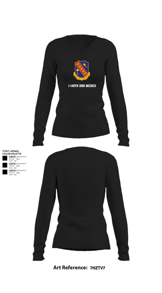 Womens Long Sleeve Vneck Shirt, 1-148th HHB Medics, , Teamtime, Team time, sublimation, custom sports apparel, team uniforms, spirit wear, spiritwear, sports uniforms, custom shirts, team store, custom team store, fundraiser sports, apparel fundraiser