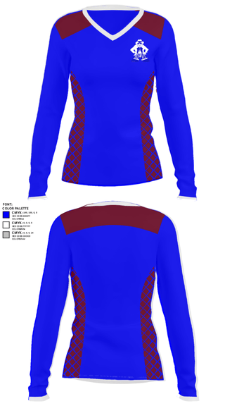 Women's Long Sleeve Vneck Shirt, Carson High School Tennis, Tennis, Teamtime, Team time, sublimation, custom sports apparel, team uniforms, spirit wear, spiritwear, sports uniforms, custom shirts, team store, custom team store, fundraiser sports, apparel fundraiser