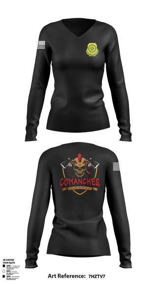 Womens Long Sleeve Vneck Shirt, C Co., 795th MP BN, Army, Teamtime, Team time, sublimation, custom sports apparel, team uniforms, spirit wear, spiritwear, sports uniforms, custom shirts, team store, custom team store, fundraiser sports, apparel fundraiser
