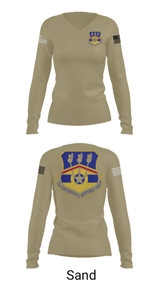 Women's Long Sleeve Vneck Shirt, 123d Contingency Response Group, Air Force, Teamtime, Team time, sublimation, custom sports apparel, team uniforms, spirit wear, spiritwear, sports uniforms, custom shirts, team store, custom team store, fundraiser sports, apparel fundraiser