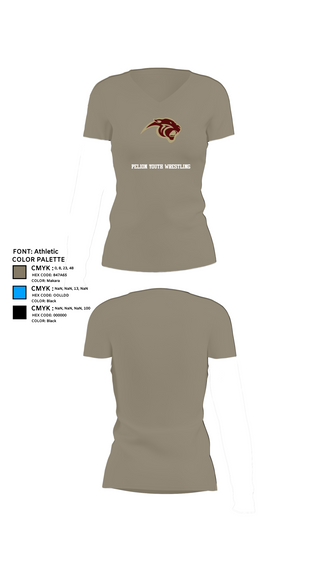 Womens Short Sleeve Vneck Shirt, Pelion Youth Wrestling, Wrestling, Teamtime, Team time, sublimation, custom sports apparel, team uniforms, spirit wear, spiritwear, sports uniforms, custom shirts, team store, custom team store, fundraiser sports, apparel fundraiser