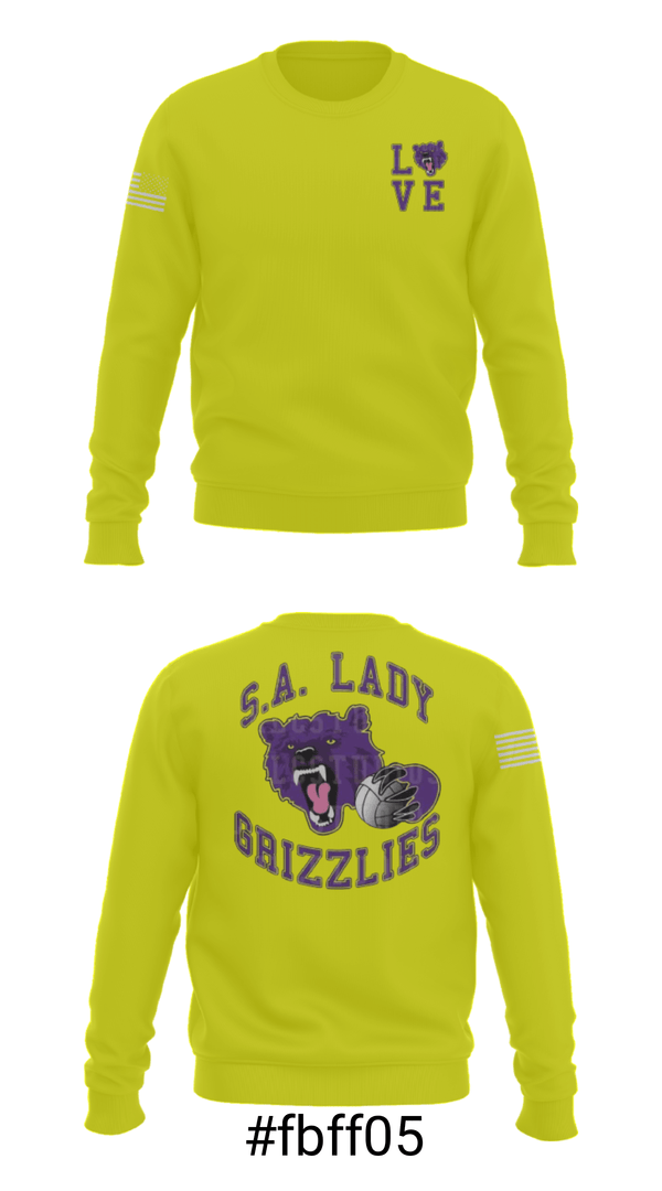 Crew Neck Sweatshirt, SA LADY GRIZZLES, Women's Volleyball, Teamtime, Team time, sublimation, custom sports apparel, team uniforms, spirit wear, spiritwear, sports uniforms, custom shirts, team store, custom team store, fundraiser sports, apparel fundraiser