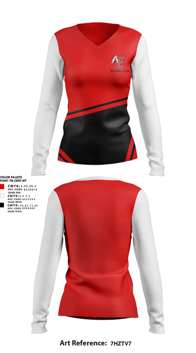 EHS Track & Field 59785569 Women's Long Sleeve V-neck Shirt - 1