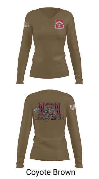 Womens Long Sleeve Vneck Shirt 1, 937th CEC-A, 40th BEB, Army, Teamtime, Team time, sublimation, custom sports apparel, team uniforms, spirit wear, spiritwear, sports uniforms, custom shirts, team store, custom team store, fundraiser sports, apparel fundraiser