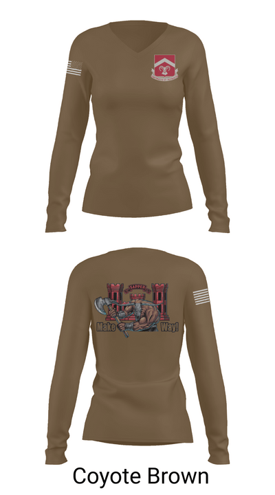 937th CEC-A, 40th BEB 9516475 Women's Long Sleeve V-neck Shirt -1 17