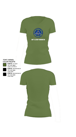 Women's Short Sleeve Vneck Shirt, Battleship misssouri, Navy, Teamtime, Team time, sublimation, custom sports apparel, team uniforms, spirit wear, spiritwear, sports uniforms, custom shirts, team store, custom team store, fundraiser sports, apparel fundraiser