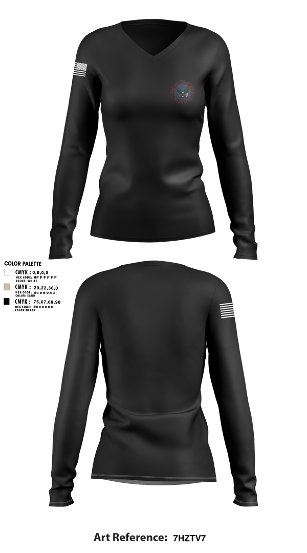 Womens Long Sleeve Vneck Shirt 1, North Idaho Firearms Training, , Teamtime, Team time, sublimation, custom sports apparel, team uniforms, spirit wear, spiritwear, sports uniforms, custom shirts, team store, custom team store, fundraiser sports, apparel fundraiser