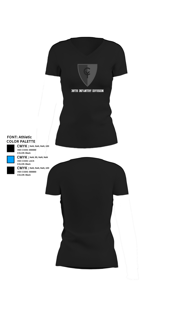Womens Short Sleeve Vneck Shirt, 38th Infantry Division, , Teamtime, Team time, sublimation, custom sports apparel, team uniforms, spirit wear, spiritwear, sports uniforms, custom shirts, team store, custom team store, fundraiser sports, apparel fundraiser