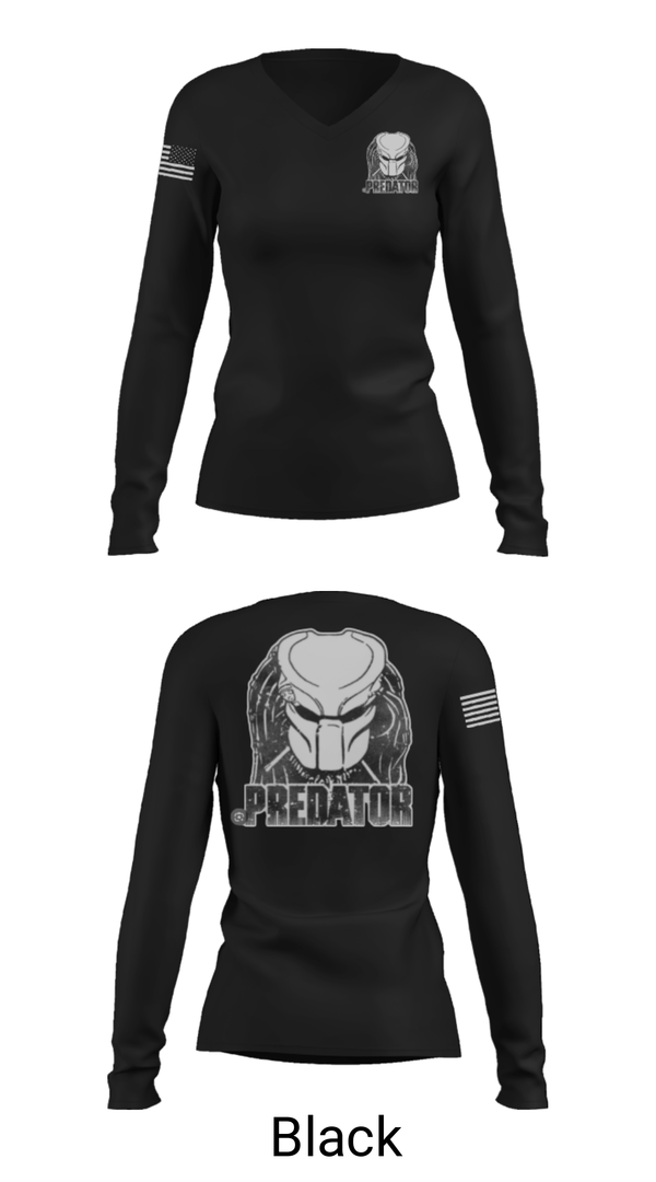 Women's Long Sleeve Vneck Shirt, Predators, Men's Basketball, Teamtime, Team time, sublimation, custom sports apparel, team uniforms, spirit wear, spiritwear, sports uniforms, custom shirts, team store, custom team store, fundraiser sports, apparel fundraiser