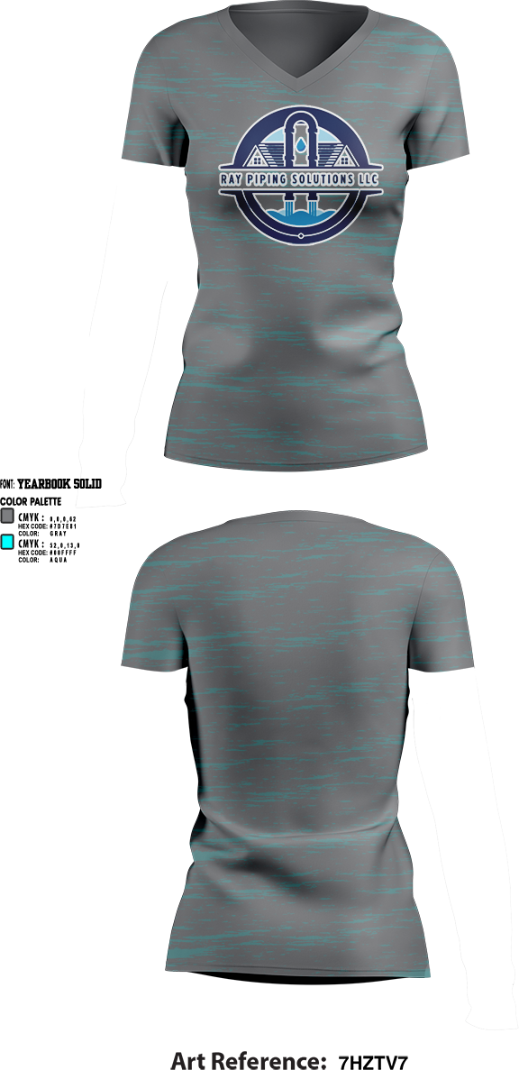 Womens Short Sleeve Vneck Shirt, Ray piping solutions LLC, , Teamtime, Team time, sublimation, custom sports apparel, team uniforms, spirit wear, spiritwear, sports uniforms, custom shirts, team store, custom team store, fundraiser sports, apparel fundraiser