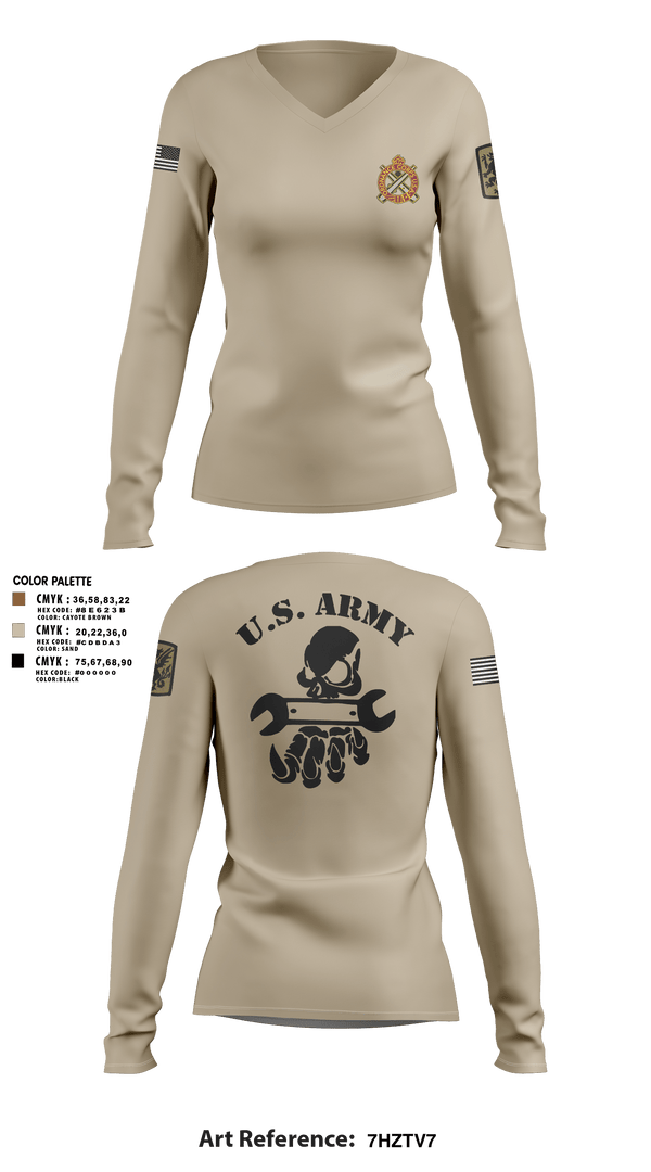 Womens Long Sleeve Vneck Shirt, 411TH CBRN COMPANY411TH CBRN COMPANY411TH CHEMICAL COMPANY, Army, Teamtime, Team time, sublimation, custom sports apparel, team uniforms, spirit wear, spiritwear, sports uniforms, custom shirts, team store, custom team store, fundraiser sports, apparel fundraiser