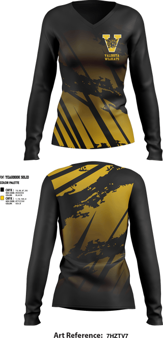 Womens Long Sleeve Vneck Shirt, Valdosta Wildcats, , Teamtime, Team time, sublimation, custom sports apparel, team uniforms, spirit wear, spiritwear, sports uniforms, custom shirts, team store, custom team store, fundraiser sports, apparel fundraiser