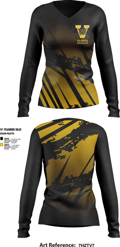 Valdosta Wildcats 55432748 Women's Long Sleeve V-neck Shirt - 1