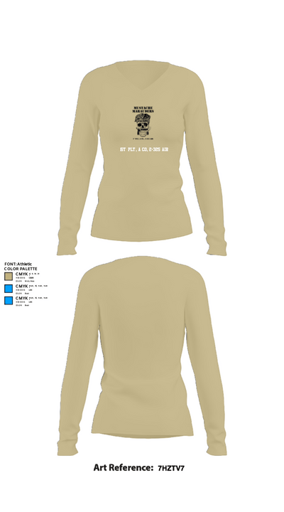 1st Plt, A Co, 2-325 AIR 48515374 Women's Long Sleeve V-neck Shirt - 82