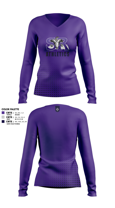 Shadow Ridge Middle School 74771306 Women's Long Sleeve V-neck Shirt - 1 (1)