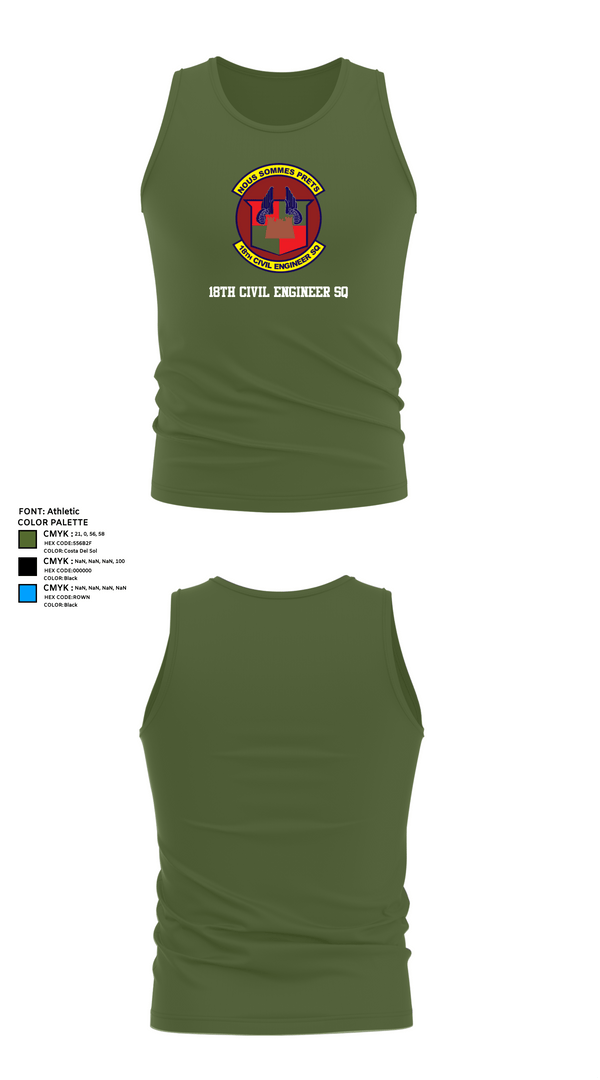 Tank Top, 18th Civil Engineer Sq, Air Force, Teamtime, Team time, sublimation, custom sports apparel, team uniforms, spirit wear, spiritwear, sports uniforms, custom shirts, team store, custom team store, fundraiser sports, apparel fundraiser