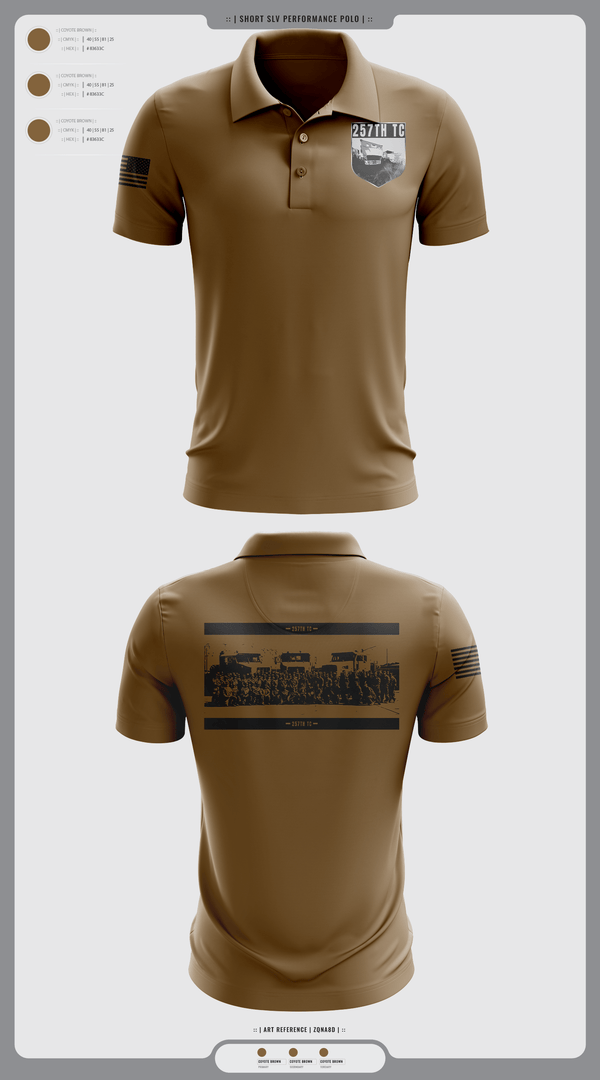 Short Sleeve Performance Polo, 257th TC, Army, Teamtime, Team time, sublimation, custom sports apparel, team uniforms, spirit wear, spiritwear, sports uniforms, custom shirts, team store, custom team store, fundraiser sports, apparel fundraiser