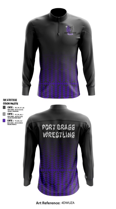 Fort Bragg Middle School Wrestling Quarter Zip Jacket - 2