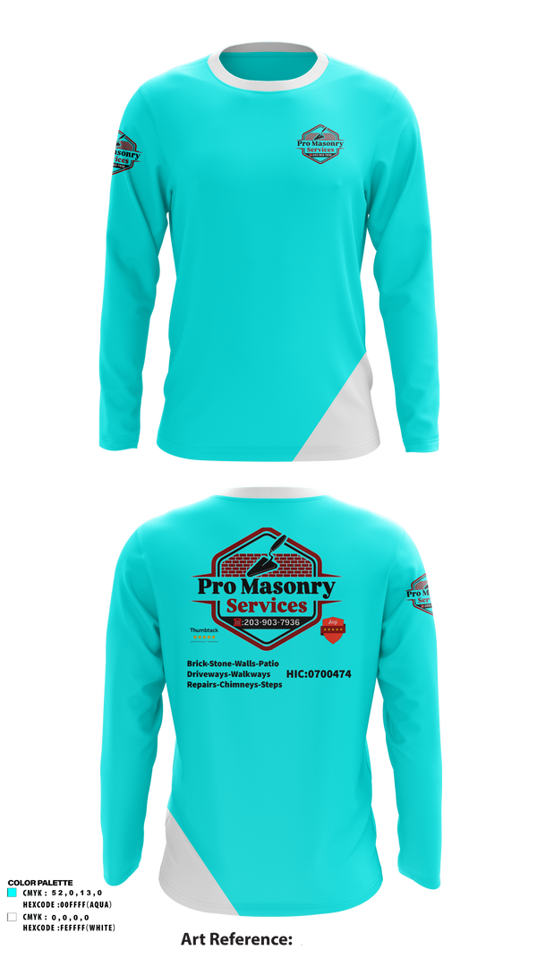 Long Sleeve Performance Shirt, Pro Masonry Services LLC, , Teamtime, Team time, sublimation, custom sports apparel, team uniforms, spirit wear, spiritwear, sports uniforms, custom shirts, team store, custom team store, fundraiser sports, apparel fundraiser
