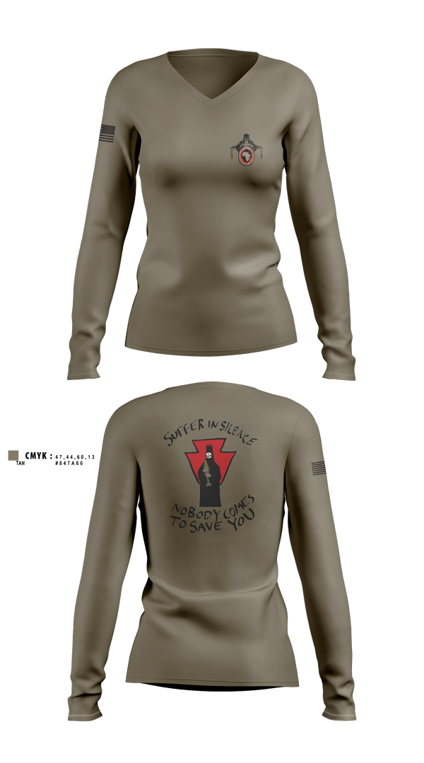 Women's Long Sleeve Vneck Shirt, 1-111 MTR renew1-111 SkinWalker renew, National Guard, Teamtime, Team time, sublimation, custom sports apparel, team uniforms, spirit wear, spiritwear, sports uniforms, custom shirts, team store, custom team store, fundraiser sports, apparel fundraiser