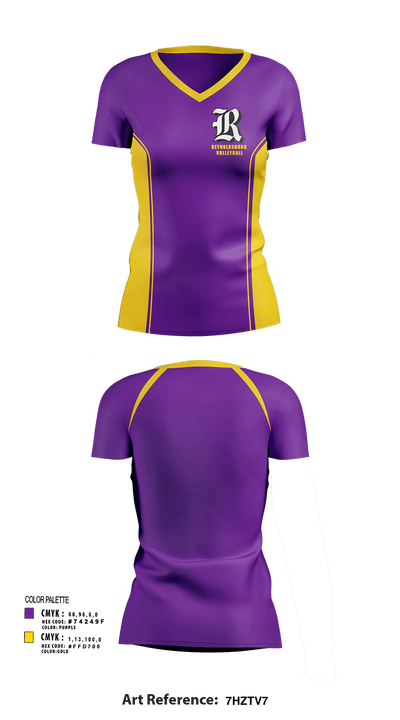 Reynoldsburg Volleyball 9804272 Women's Short Sleeve V-neck Shirt - 135