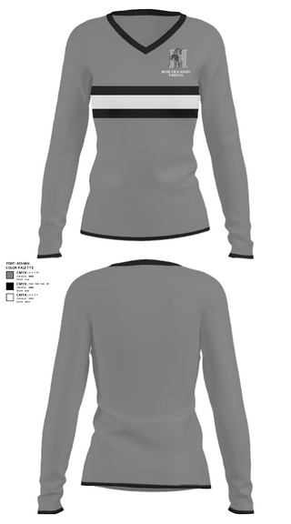 Women's Long Sleeve Vneck Shirt, Meade High School Baseball, Baseball, Teamtime, Team time, sublimation, custom sports apparel, team uniforms, spirit wear, spiritwear, sports uniforms, custom shirts, team store, custom team store, fundraiser sports, apparel fundraiser