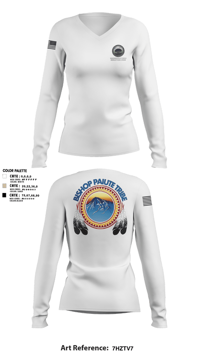 Bishop Paiute EMO/ Hazardous Fiels Reduction 49408789 Women's Long Sleeve V-neck Shirt - 8