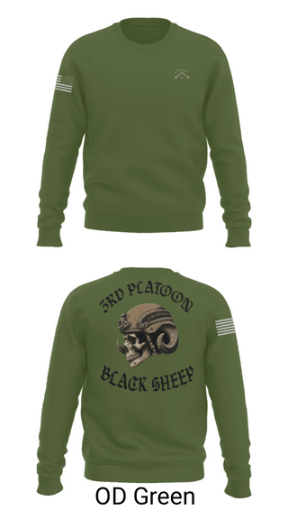 Crew Neck Sweatshirt, 3rd PLT Black Sheep, Army, Teamtime, Team time, sublimation, custom sports apparel, team uniforms, spirit wear, spiritwear, sports uniforms, custom shirts, team store, custom team store, fundraiser sports, apparel fundraiser