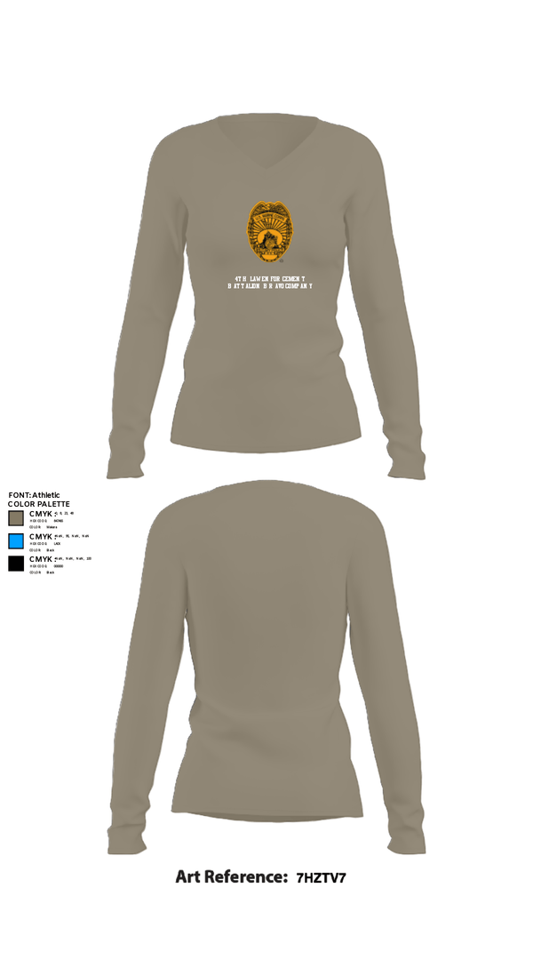 Women's Long Sleeve Vneck Shirt, 4th Law Enforcement Battalion Bravo Company, Marines, Teamtime, Team time, sublimation, custom sports apparel, team uniforms, spirit wear, spiritwear, sports uniforms, custom shirts, team store, custom team store, fundraiser sports, apparel fundraiser