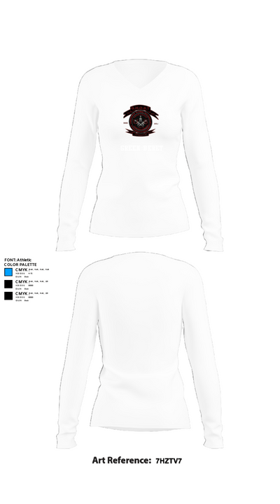 Green Beret 87463289 Women's Long Sleeve V-neck Shirt - 15