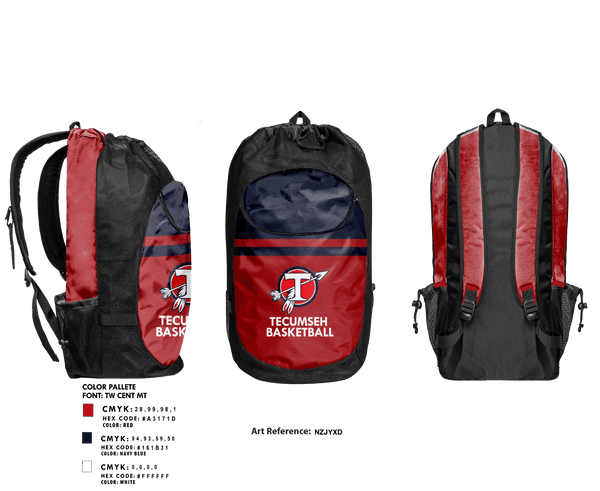 Gear Bag, Tecumseh High School Basketball, Women's Basketball, Teamtime, Team time, sublimation, custom sports apparel, team uniforms, spirit wear, spiritwear, sports uniforms, custom shirts, team store, custom team store, fundraiser sports, apparel fundraiser