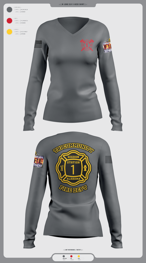 Womens Long Sleeve Vneck Shirt, Tri-Community fire, Fire Department, Teamtime, Team time, sublimation, custom sports apparel, team uniforms, spirit wear, spiritwear, sports uniforms, custom shirts, team store, custom team store, fundraiser sports, apparel fundraiser