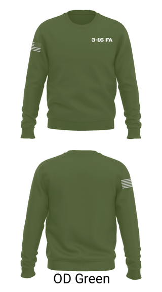 Crew Neck Sweatshirt, 3-16 FA, Army, Teamtime, Team time, sublimation, custom sports apparel, team uniforms, spirit wear, spiritwear, sports uniforms, custom shirts, team store, custom team store, fundraiser sports, apparel fundraiser
