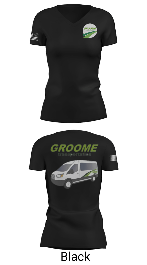 Womens Short Sleeve Vneck Shirt, Groome Transportation, , Teamtime, Team time, sublimation, custom sports apparel, team uniforms, spirit wear, spiritwear, sports uniforms, custom shirts, team store, custom team store, fundraiser sports, apparel fundraiser