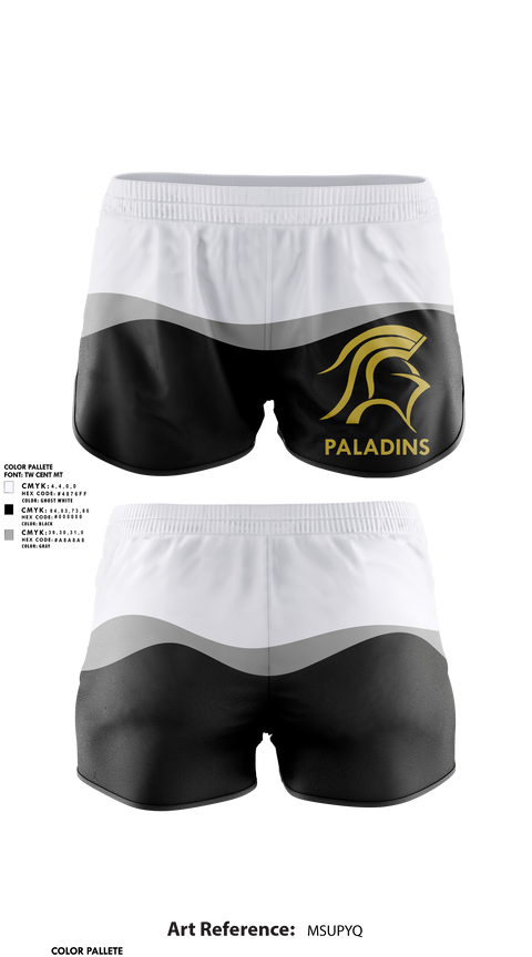 Womens Shorts, Paladins, Track & Field, Teamtime, Team time, sublimation, custom sports apparel, team uniforms, spirit wear, spiritwear, sports uniforms, custom shirts, team store, custom team store, fundraiser sports, apparel fundraiser
