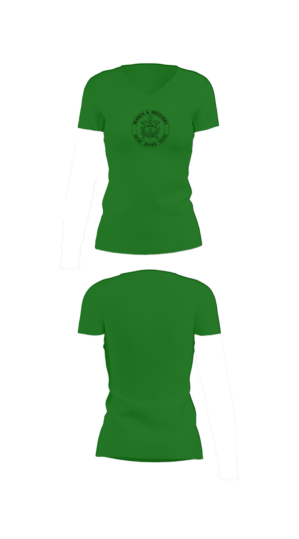 Womens Short Sleeve Vneck Shirt, Underwater Search & Recovery Team, Police, Teamtime, Team time, sublimation, custom sports apparel, team uniforms, spirit wear, spiritwear, sports uniforms, custom shirts, team store, custom team store, fundraiser sports, apparel fundraiser