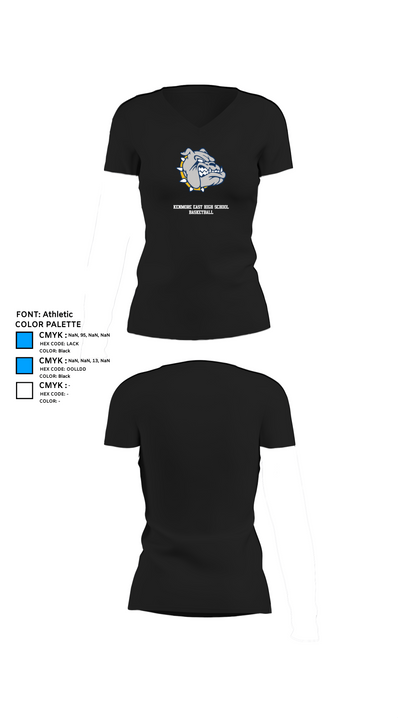 Kenmore East High School Basketball 21732196 Women's Short Sleeve V-neck Shirt - 37