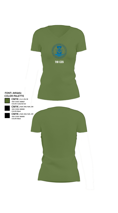 718 CES 21682308 Women's Short Sleeve V-neck Shirt - 44