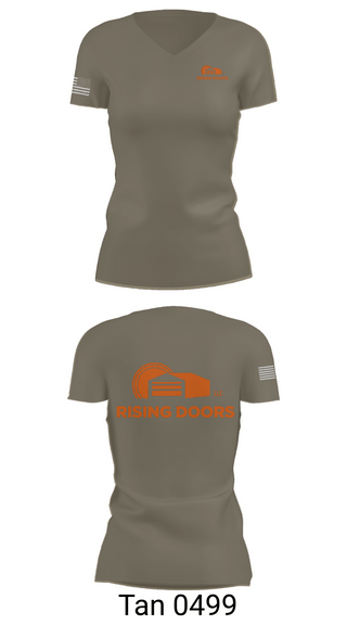 Womens Short Sleeve Vneck Shirt, Rising Doors, Army, Teamtime, Team time, sublimation, custom sports apparel, team uniforms, spirit wear, spiritwear, sports uniforms, custom shirts, team store, custom team store, fundraiser sports, apparel fundraiser