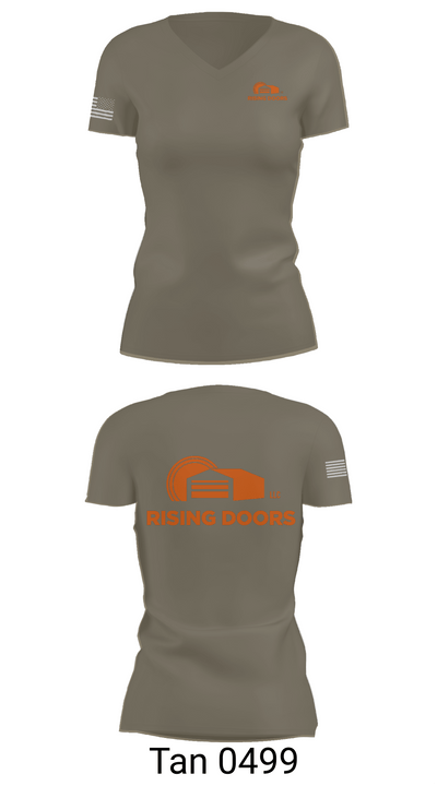 Rising Doors 80958329 Women's Short Sleeve V-neck Shirt - 68