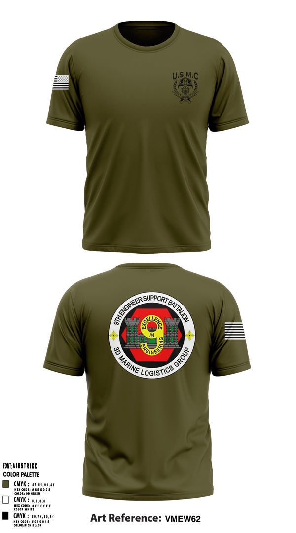 Old School Cotton Feel Shirt, 9th Engineer Support Company, Marines, Teamtime, Team time, sublimation, custom sports apparel, team uniforms, spirit wear, spiritwear, sports uniforms, custom shirts, team store, custom team store, fundraiser sports, apparel fundraiser