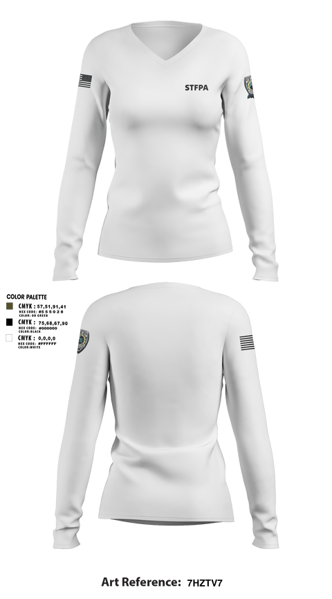 Womens Long Sleeve Vneck Shirt, STFPA, Police, Teamtime, Team time, sublimation, custom sports apparel, team uniforms, spirit wear, spiritwear, sports uniforms, custom shirts, team store, custom team store, fundraiser sports, apparel fundraiser