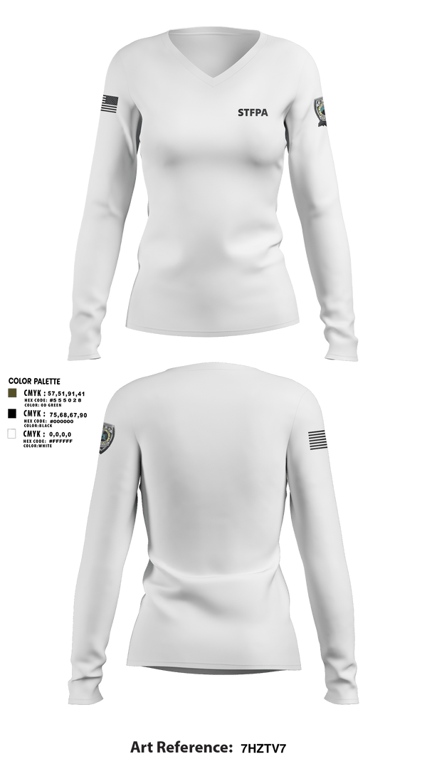 Womens Long Sleeve Vneck Shirt, STFPA, Police, Teamtime, Team time, sublimation, custom sports apparel, team uniforms, spirit wear, spiritwear, sports uniforms, custom shirts, team store, custom team store, fundraiser sports, apparel fundraiser